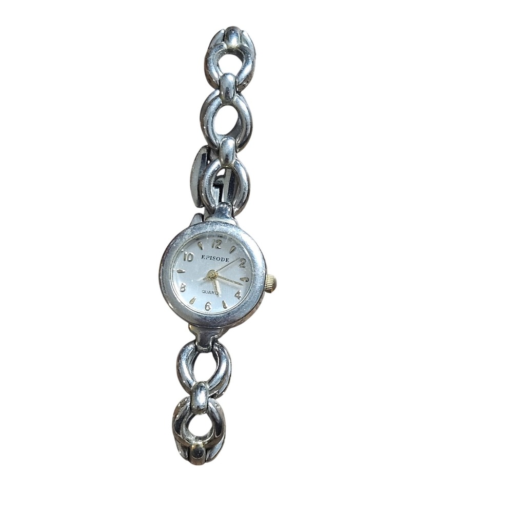 Vintage Episode Silver Tone Open Link Chain Bracelet Watch Japan Quartz 40517